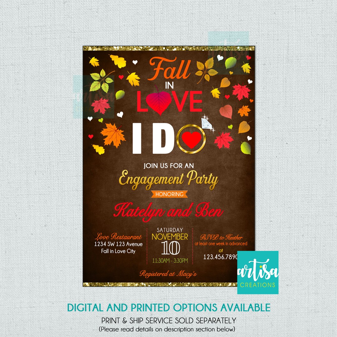 Fall Engagement Party Invitation Fall Engagement Invitation Etsy Ireland