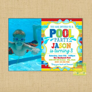12 Biglietti D'Invito Per 9° Compleanno A Tema Piscina – Formato A6 (10,5x14,8 Cm), Carta 300g/m², Verniciatura UV, Retro Prestampato, Prodotto In Germania