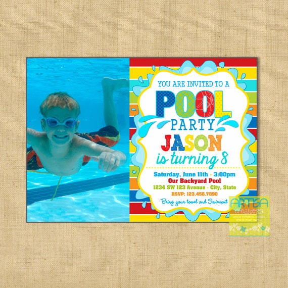 12 Biglietti D'Invito Per 9° Compleanno A Tema Piscina – Formato A6 (10,5x14,8 Cm), Carta 300g/m², Verniciatura UV, Retro Prestampato, Prodotto In Germania