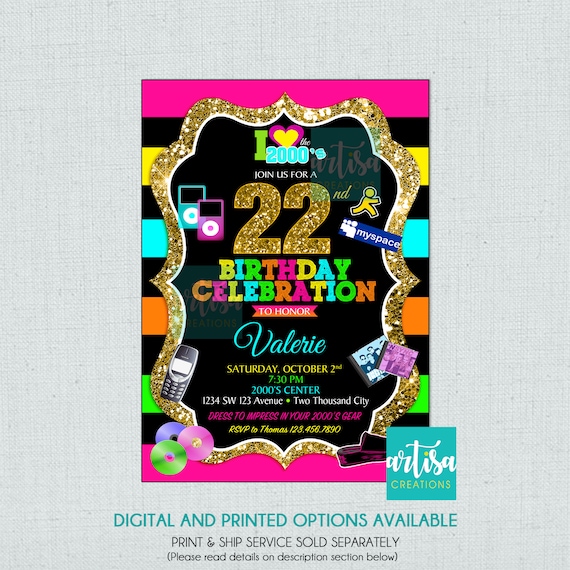 Invitation A Une Fete Des Annees 00 Invitation A Une Fete Etsy France Invitation A Une Fete Des Annees 00 Invitation A Une Fete Etsy France