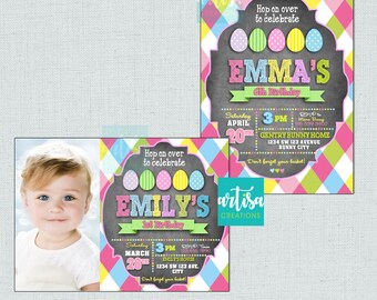 Easter Birthday Invitation, Egg Hunt Birthday Invitation, Easter Birthday egg hunt, easter invitation, easter 1st birthday, egg hunt invite