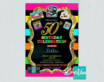 90s Party Invitation, 90s birthday invitation, 90s throwback party invitation, 90s throwback birthday party invitation, 90s invitations, 90s