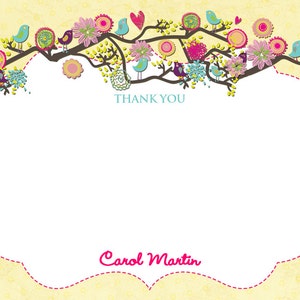 Birds Thank You Card - Birds Thank You Cards - Birds Baby Shower Thank ...