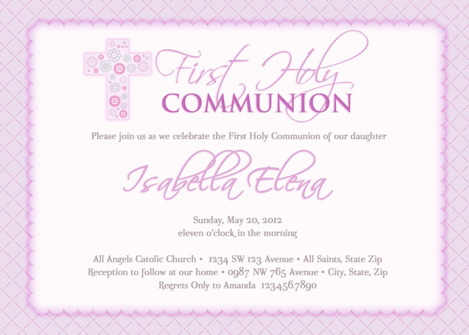 Girl's First Communion Invitations Communion Invitations Etsy