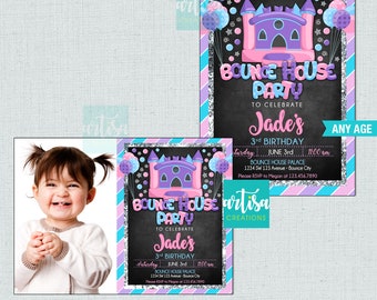 Bounce House Invitation, Bounce House Birthday Party Invitation, Bounce House Party Invitation, Bounce House Birthday Invitations, Bounce