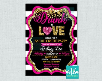 Drunk in Love Invitation, Drunk in love bachelorette party invitation, bachelorette party invite, drunken in love bachelorette weekend invit