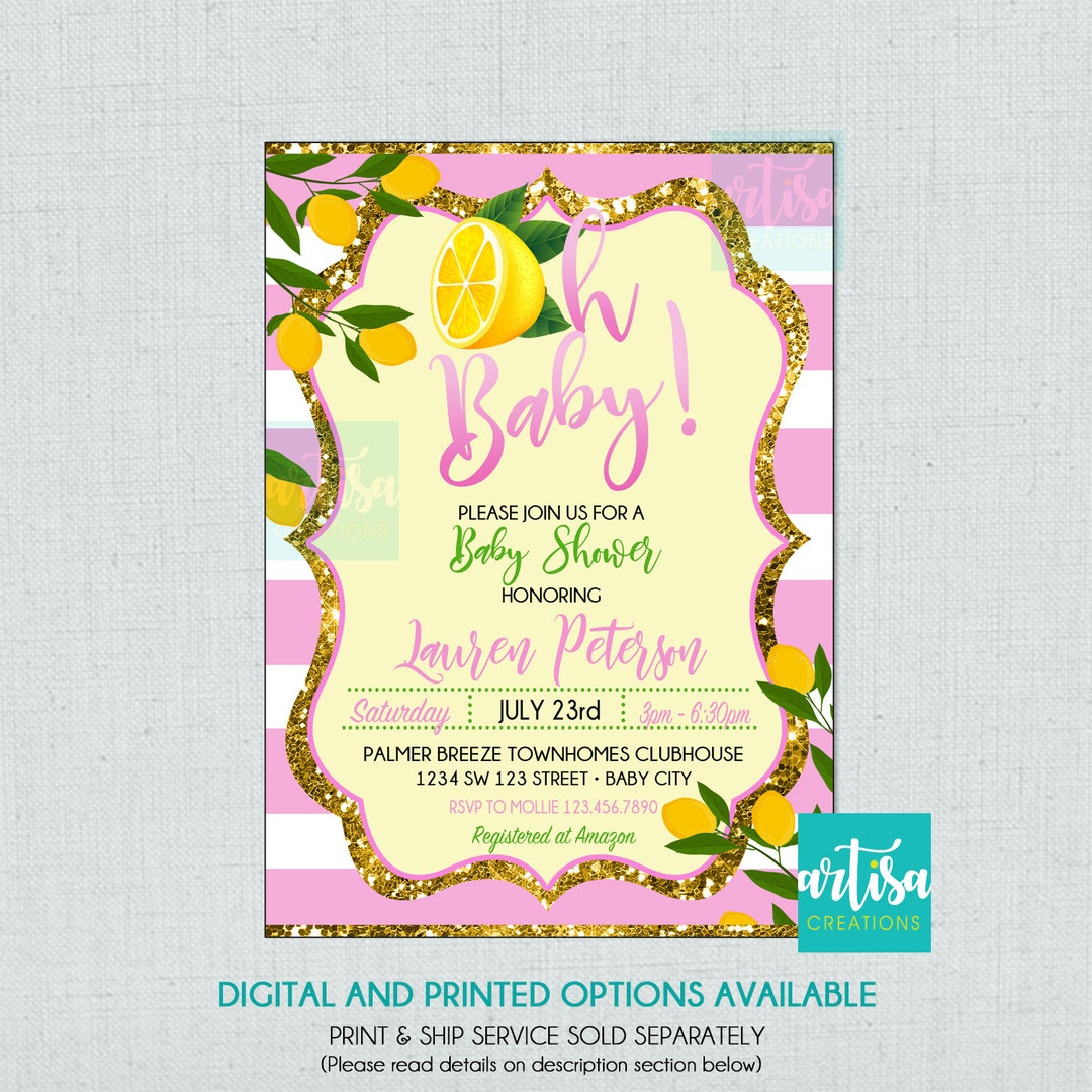 Lemon Baby Shower Invitation Lime Baby Shower Invitation Etsy