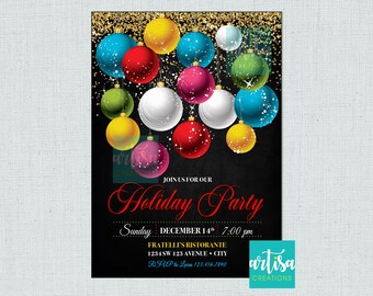 Holiday Party Invitation, modern holiday party invitation colorful holiday party invitations, holiday party invitations, Holiday invitations