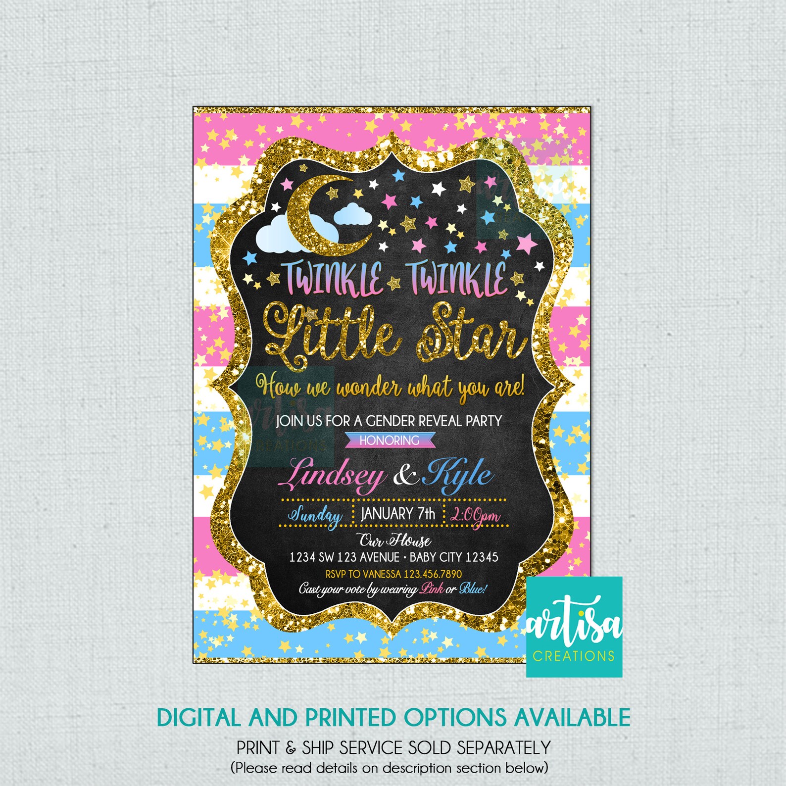 Twinkle Twinkle Little Star Invitation Twinkle Twinkle Little | Etsy