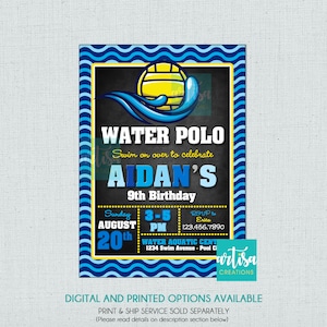 Water Polo invitation, waterpolo invitation, water polo birthday invitation, water polo birthday invitation, water polo invitation DIY