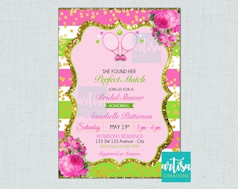 Tennis Bridal Shower Invitation Printable File DIY, Tennis Bridal Shower Invitations, Tennis Couple Shower Invitations, Tennis Bridal Party