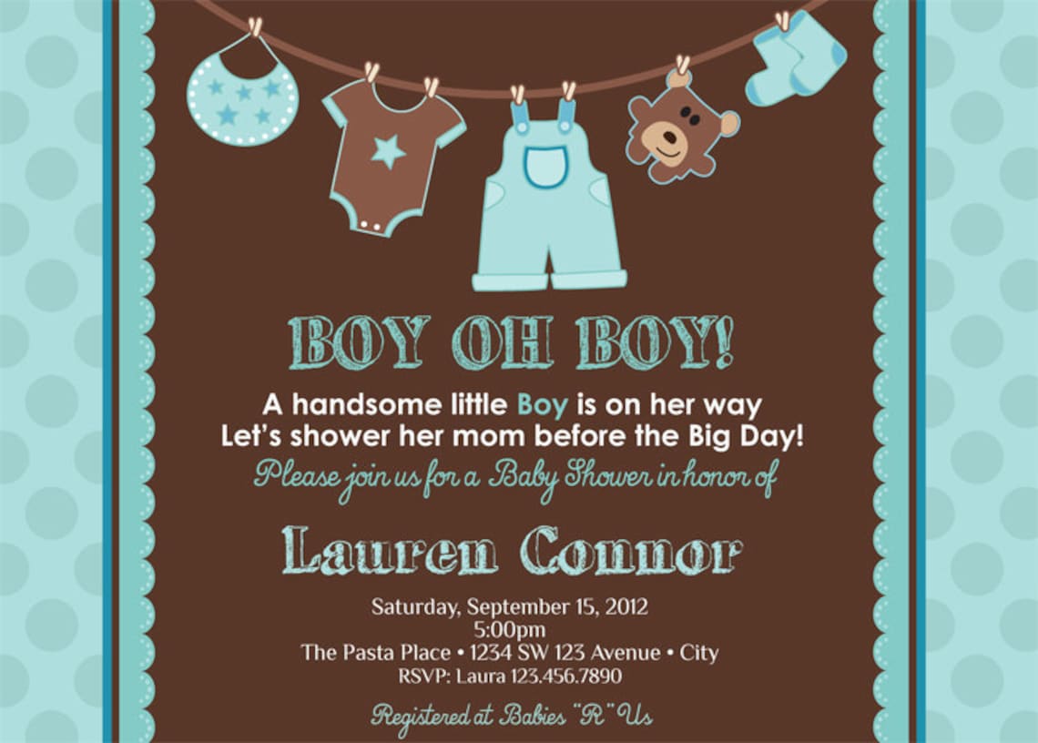 Boy Baby Shower Invitation Baby Boy Shower Invitation Boy Etsy