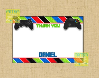 Video games Printable Thank You Card, video games Thank You DIY, gaming Printable Note Card DIY, video game controllers thank you note card