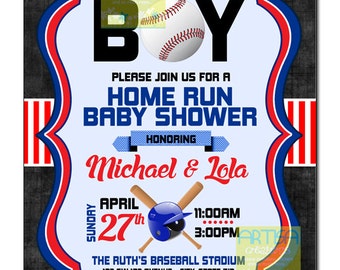 Boy Baby Shower Invitation, Baseball Baby Shower Invitation, Its a Boy Baby Shower Invitation, Baseball shower, Home Run Baby Shower Invite