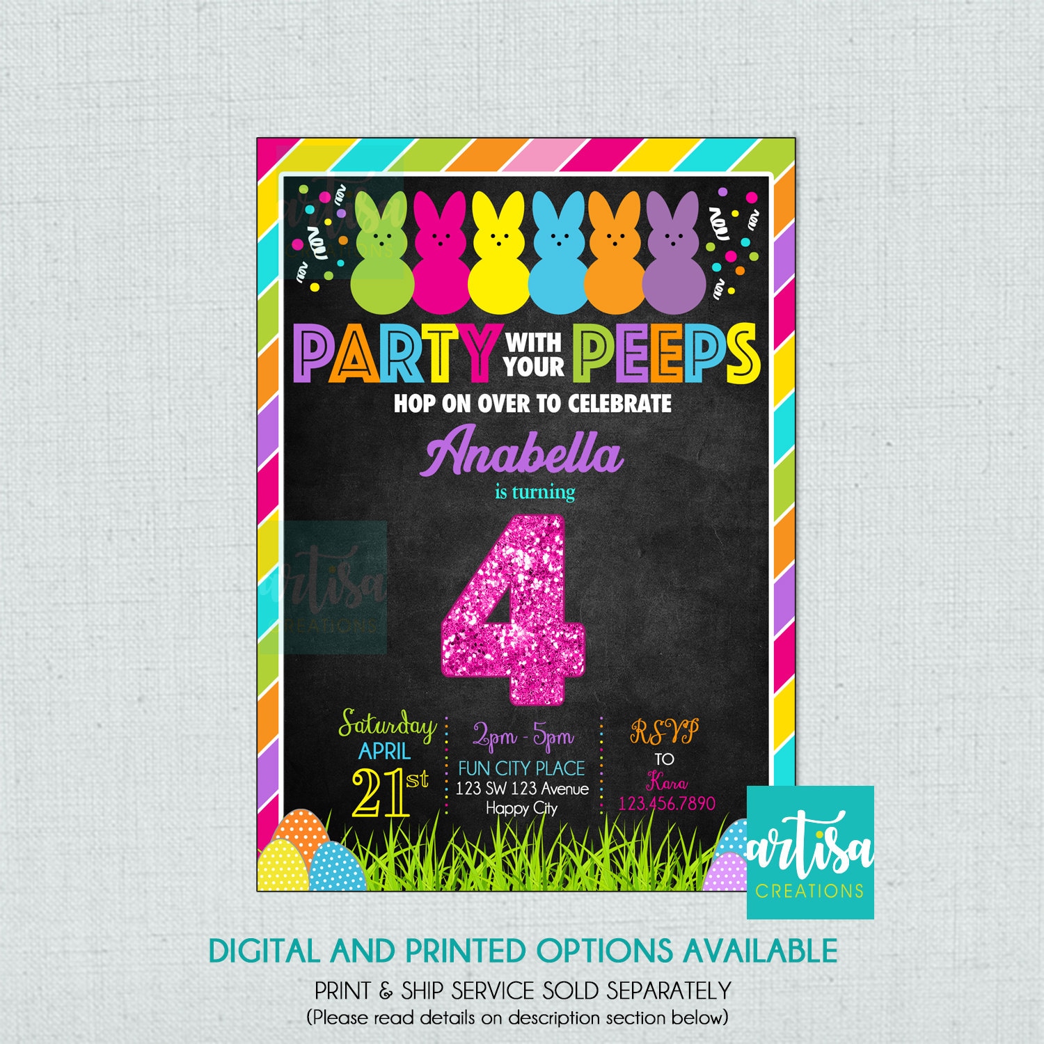 Easter Birthday Invitation Easter Egg Hunt Invite ecard Easter Bunny evite Printable Jpeg Digital Invitation Easter Invitation