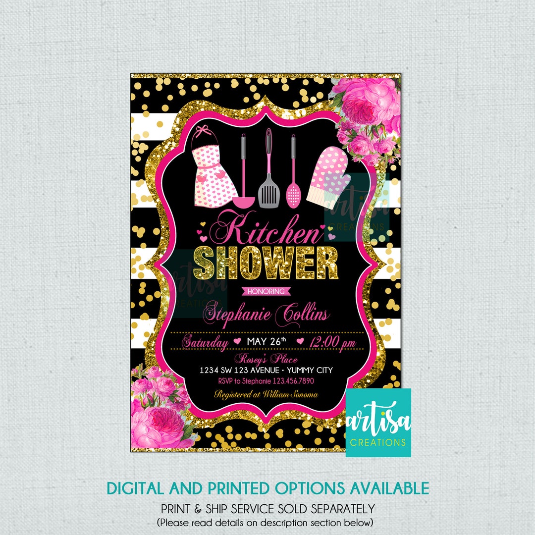 Kitchen Shower Invitation Kitchen Shower Invitations Kitchen Etsy