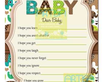 Teal, Lime Green and Brown Elephant Wishes for Baby - Elephant Boy Wishes for baby - Elephant Wishes for Twins Teal Lime Green Brown
