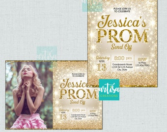 Prom Send Off Invitation, Prom Send Off Invitation, 2019 Prom Invitation, Prom Send Off Invitation, Gold Prom Send Off Invitation, Gold Prom