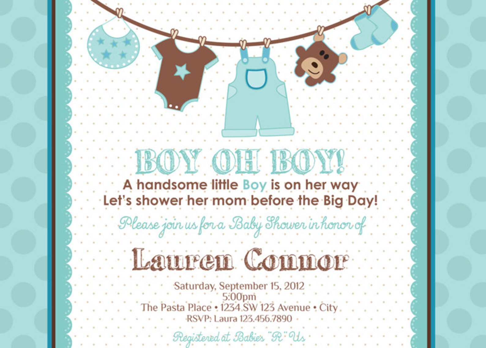 Boy Baby Shower Thank You Card Baby Boy Shower Thank You Etsy