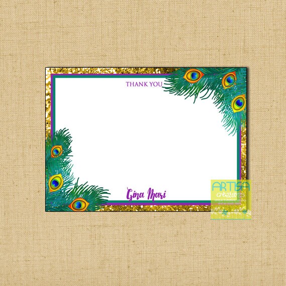 Feather Border Note Card Feather Border Note Card