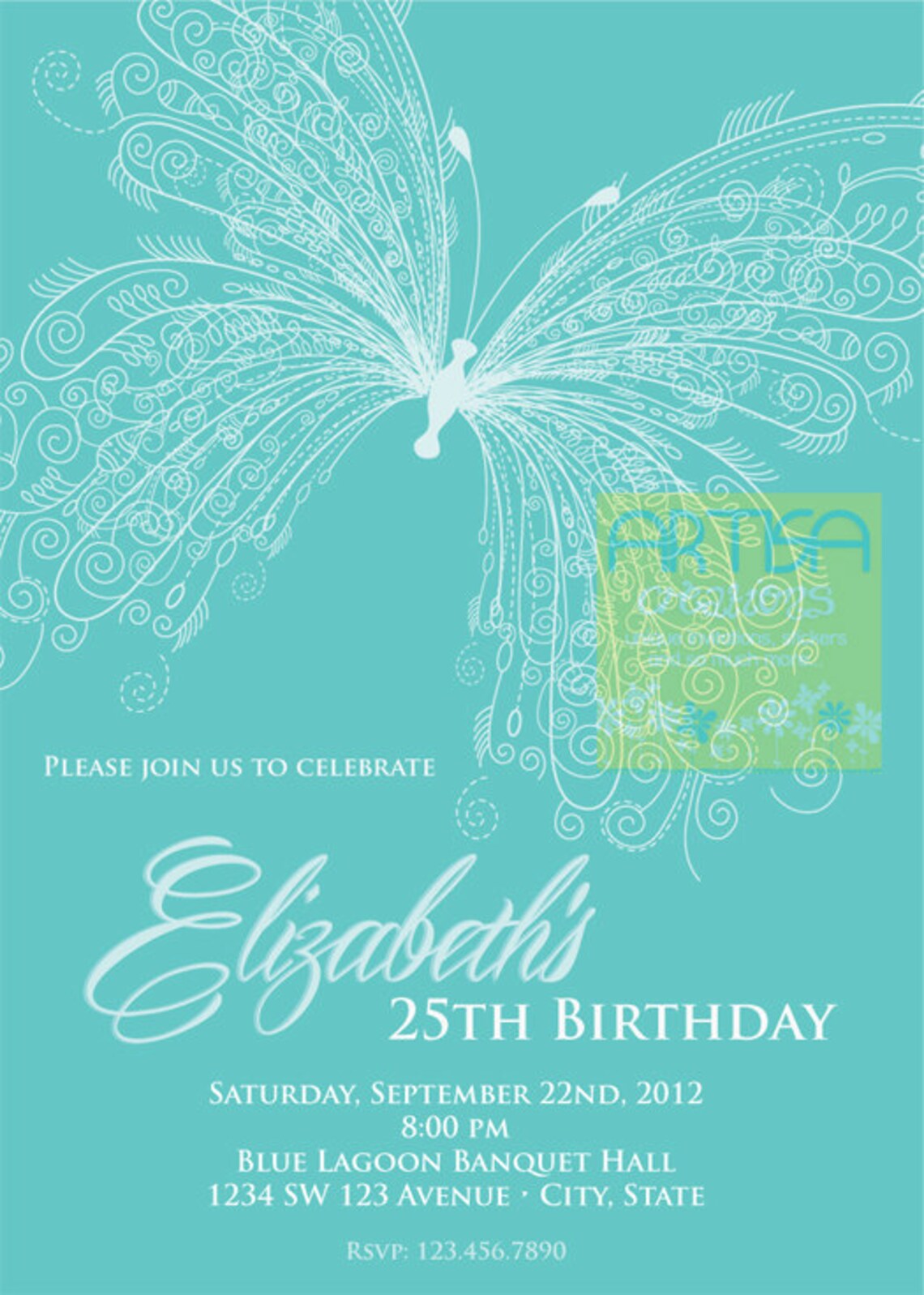 Butterfly Invitation Butterfly Birthday Invitation Etsy
