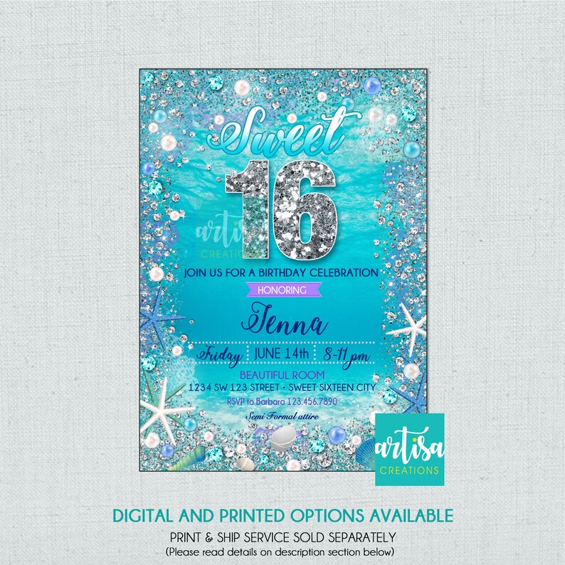Under the Sea Invitations Sweet 16: Enchanting Themed Designs