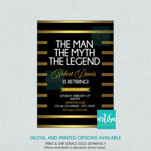 The Man The Myth The Legend Retirement Invitation for Men, Man Retirement Invitation, Men Retirement Invitation, Men Retirement Party, Man