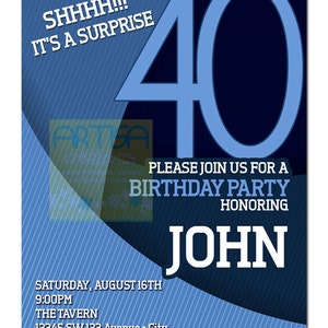 Milestone Birthday Invitation - 20th, 30th, 40th, 50th, 60th, 70th, 80th, 90th Birthday Invitation - Adults Birthday Party - Geometric Invit