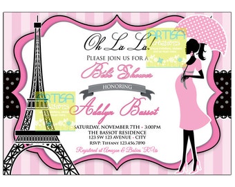 Parijs Baby Shower, Roze en Zwart Parijs Baby Shower, Oh La La Baby Shower, Parijse Baby Shower, Eiffel Baby Shower, Franse baby douche DIY