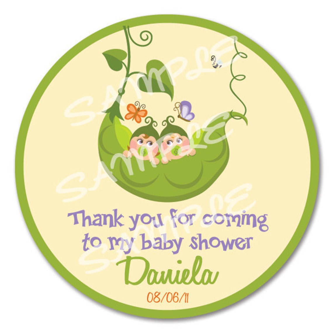 Pea in a Pod Water Bottle Label Two Peas in a Pod Water Etsy