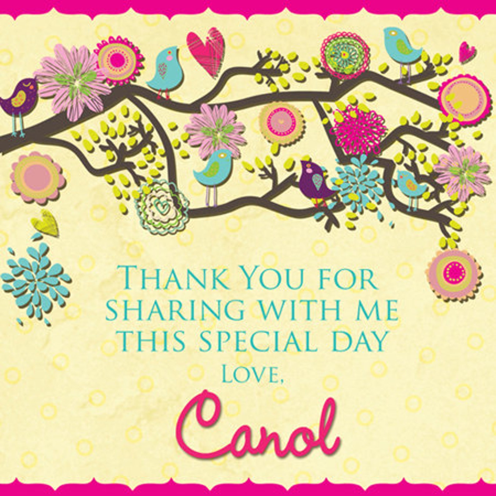 Birds Thank You Card Birds Thank You Cards Birds Baby | Etsy