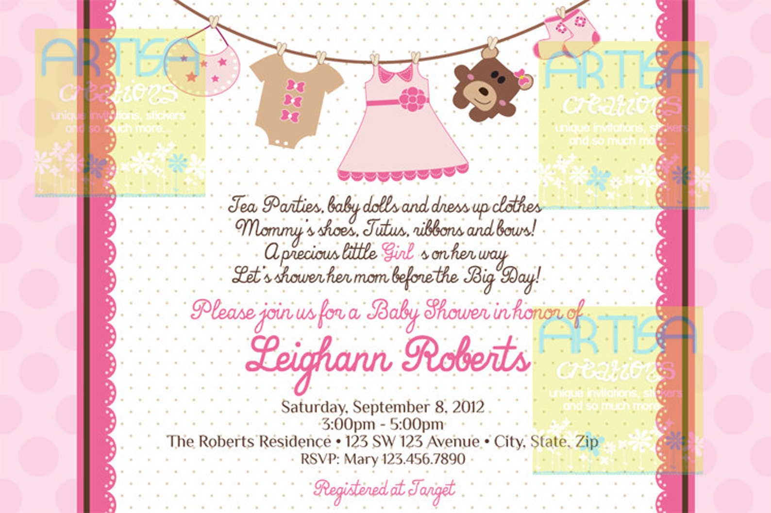Girl Baby Shower Invitation Baby Girl Shower Invitation Etsy