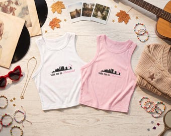 Débardeur de concert Swiftie - Top court côtelé Take Me To Cleveland - Tenue de la tournée Eras