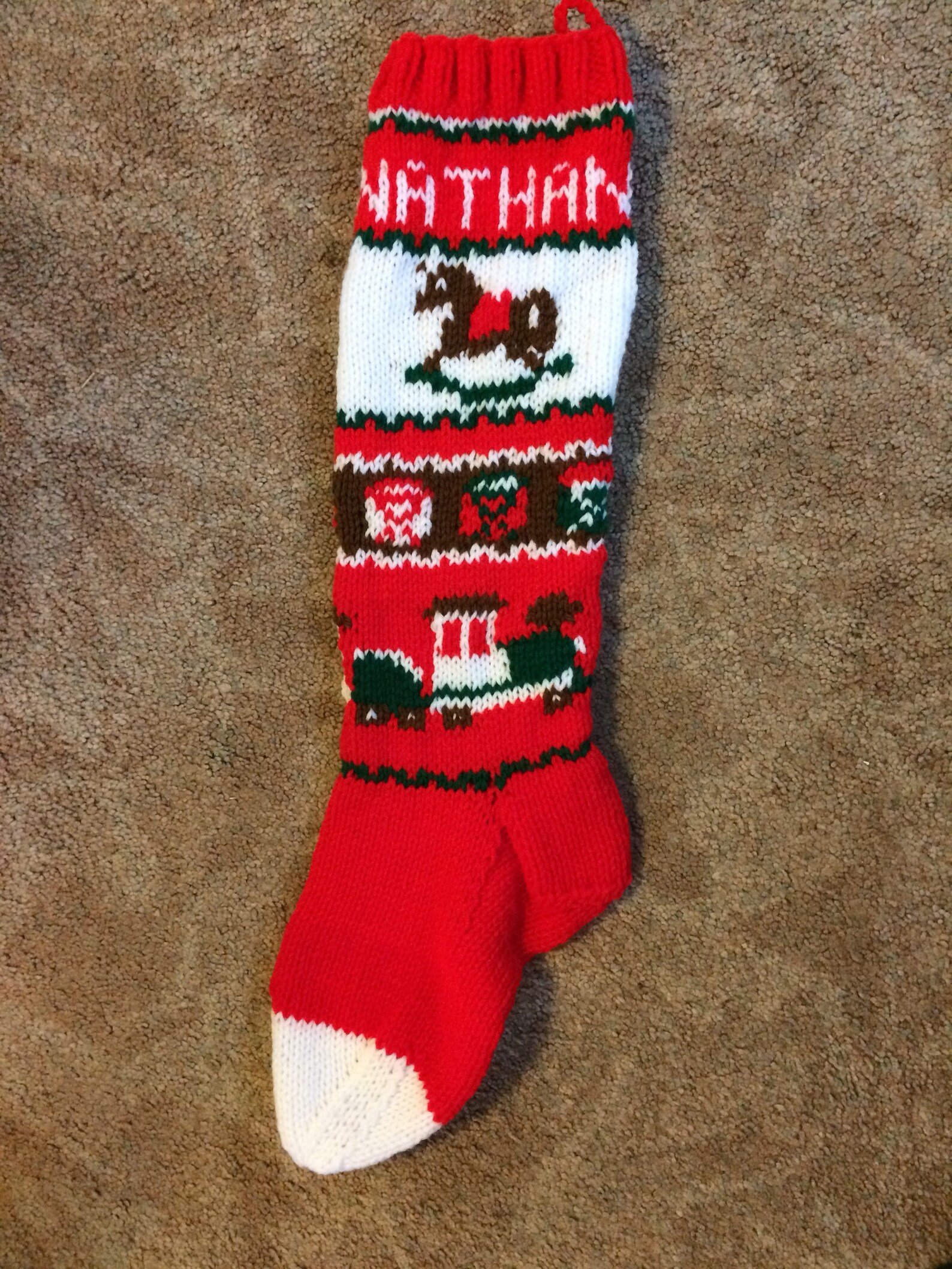 Personalized Hand Knitted Christmas Stocking Etsy
