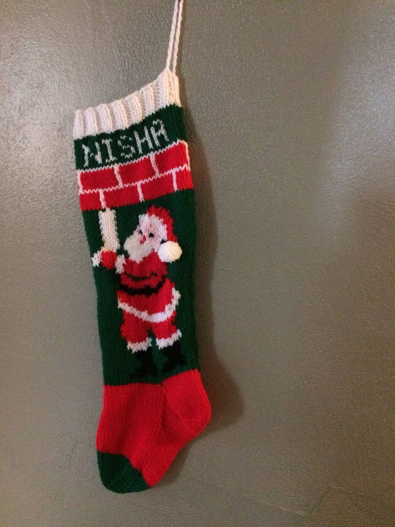 Winter Playground Hand Knitted Personalized Christmas Stocking