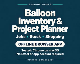 Inventario de globos y planificador de proyectos para decoradores / Aplicación para navegador sin conexión