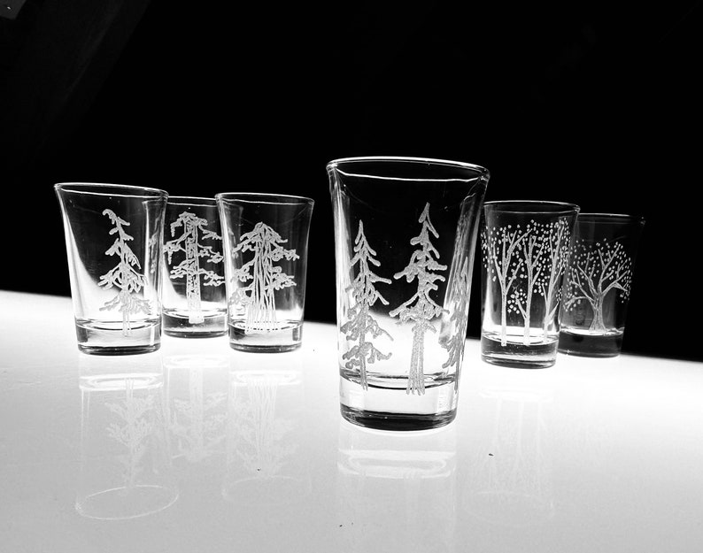 Trees Shot Glasses set of different trees image 6