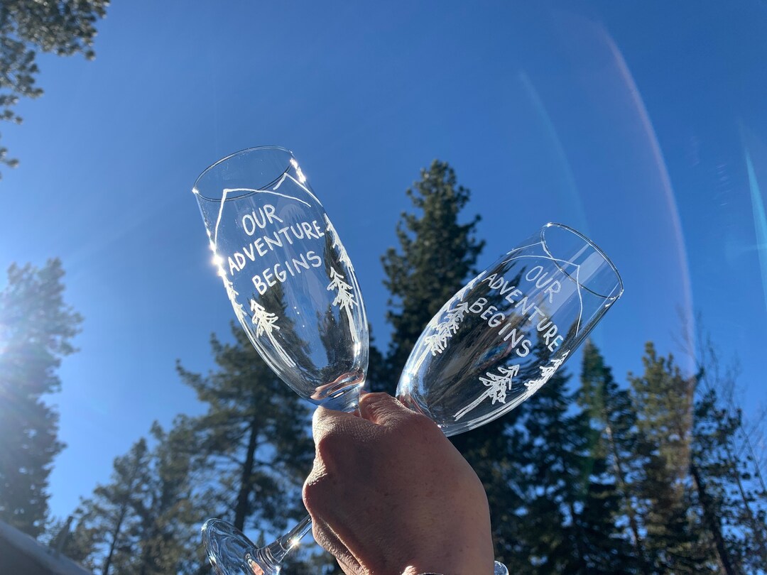 Etched Champagne Glasses Etsy