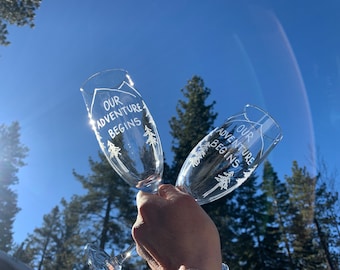 Etched Champagne Glasses