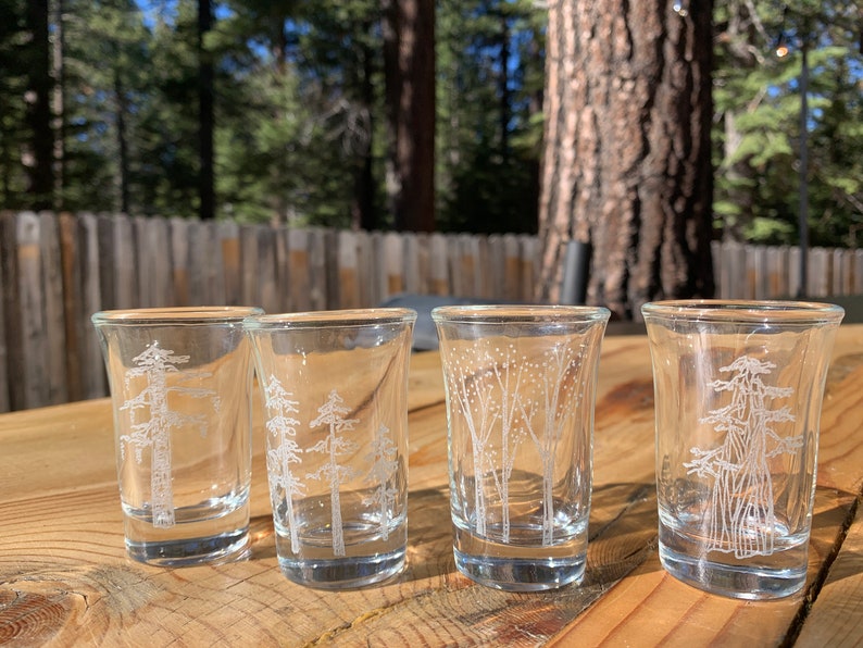 Trees Shot Glasses set of different trees image 1