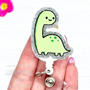 Glitter Dino Badge Reel, RN Badge Reel, Nurse Badge Reel, Dino Badge Reel, Cute Badge Reel, Pediatric Badge Reel, Badge Holder, Nurse Gift