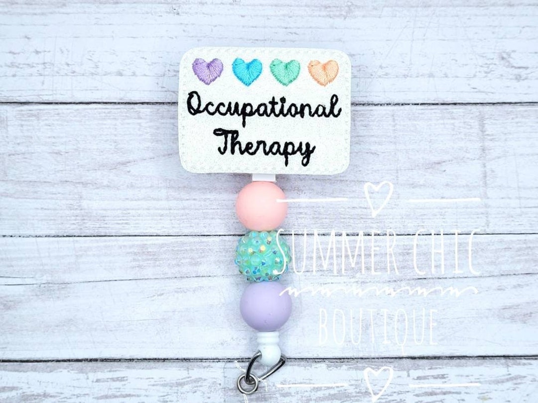 Glitter Occupational Therapy Badge Reel, OT Badge Reel, Nurses Badge