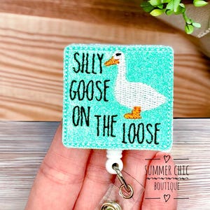 Carrete de credencial Silly Goose on the Loose, carrete de credencial médica, carrete de credencial de enfermera, carrete de credencial Goose, carrete de credencial de enfermera registrada, carrete de credencial, soporte de credencial