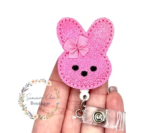 Hot Pink Glitter Peep Badge Reel, Nurses Badge Reel, Medical Badge Reel, Nurse Badge Reel, RN Badge Reel, Badge Reel, Badge Reel