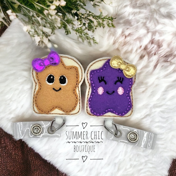 Peanut Butter and Jelly Set Badge Reels, Best Friends Badge Reel, Nurse Badge Reel, RN Badge Reel, Badge Reel, Badge Reel, Badge Holder