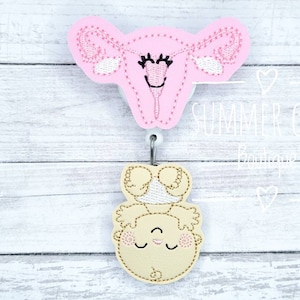 Labor and Delivery Badge Reel, Baby Badge Reel, Uterus and Baby Nurse Badge Reel, Badge Reel, RN Badge Reel, Badge Reel, Badge Holder