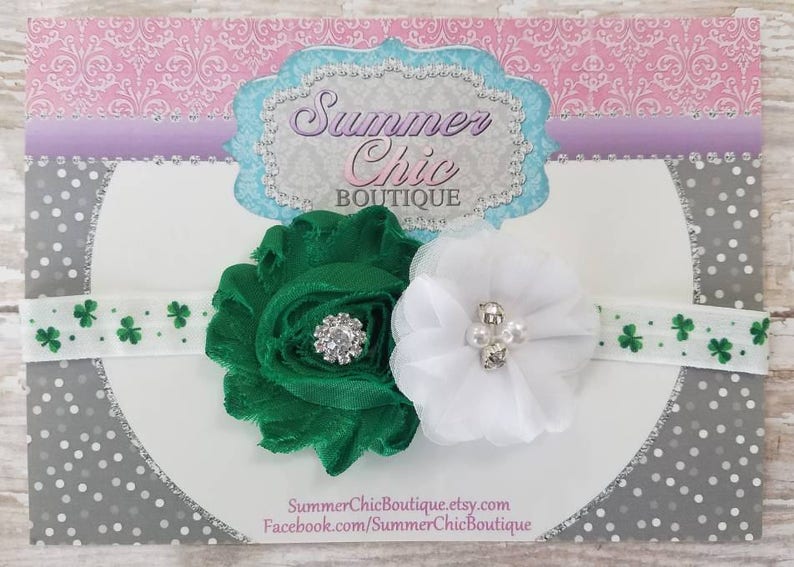 Newborn Headbands St Patricks Day Headband Green Headband Baby Headbands Infant Headband Bow Headband Baby Headband