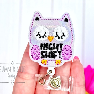 Night Shift Badge Reel, Owl Badge Reel, Night Shift Nurse, Medical Badge Reel, Nurse Badge Reel, Badge Reel, Night Shift Nurse Badge Reel,