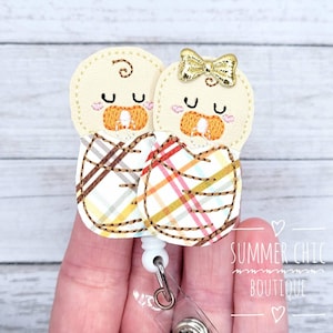 Fall Swaddled Babies, Labor and Delivery Badge Reel, Baby Burritos Badge Reel, Badge Reel, RN Badge Reel, NICU Badge Reel