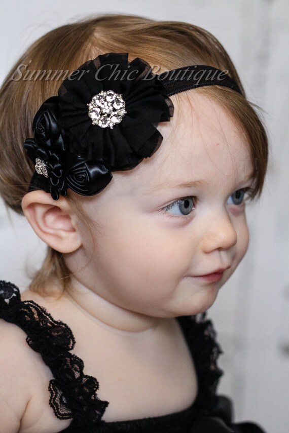 Black Baby Headband Infant Headband Newborn Headband Baby Etsy